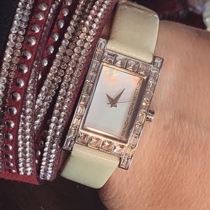 French Connection watch with ivory leather strap. Mother of Pearl face.